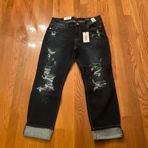 Women’s Judy Blue Bleach Splashed Distressed Boyfriend Jeans   Size 11